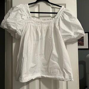 Anthropologie Mauve puff sleeve top size L